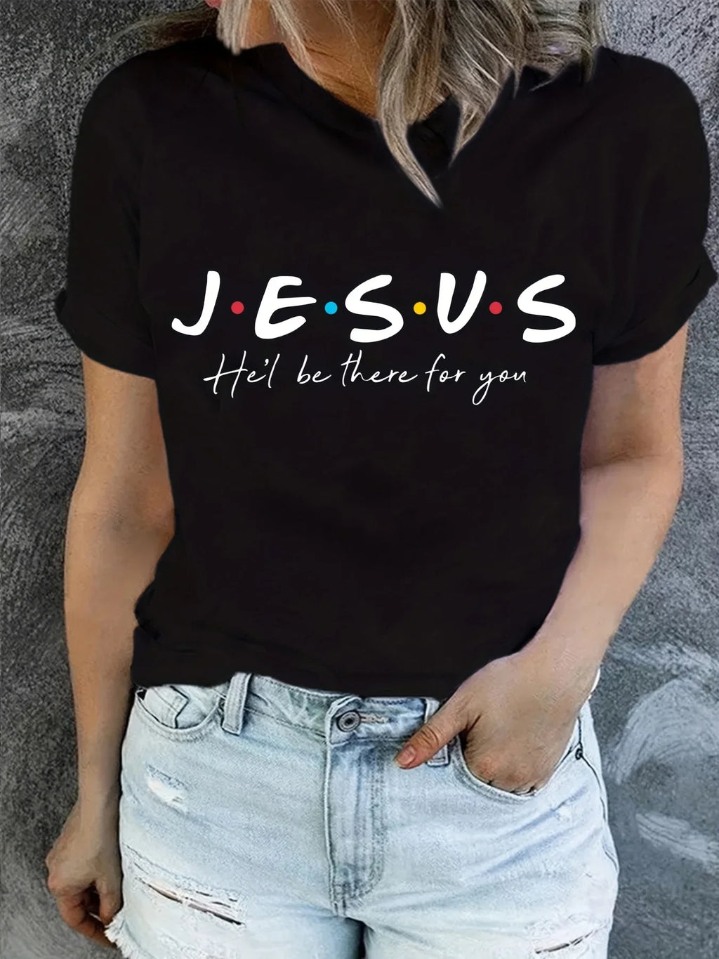 Jesus Print Summer Short Sleeve T-Shirt for Women Casual Clothing