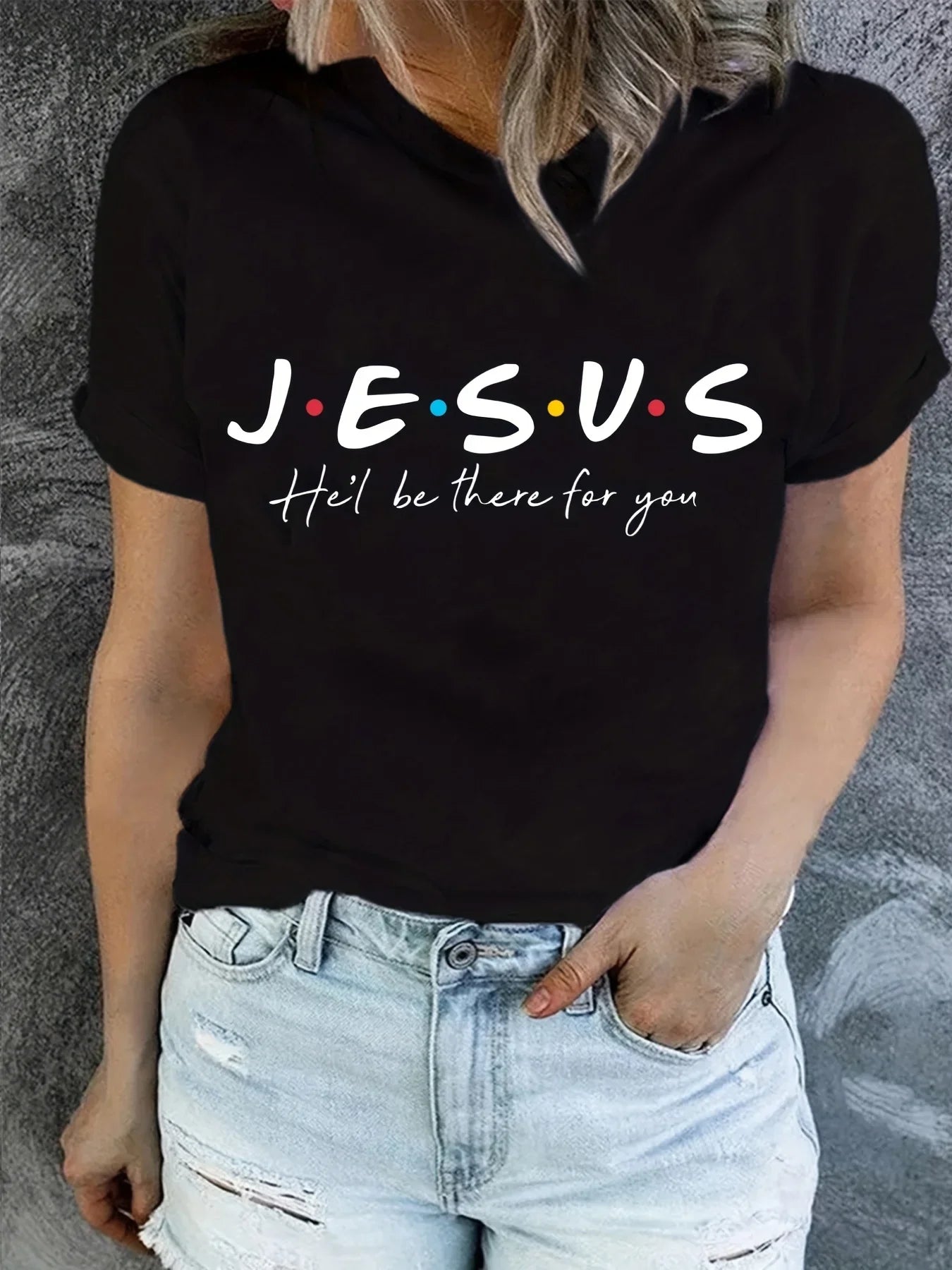 Jesus Print Summer Short Sleeve T-Shirt for Women Casual Clothing