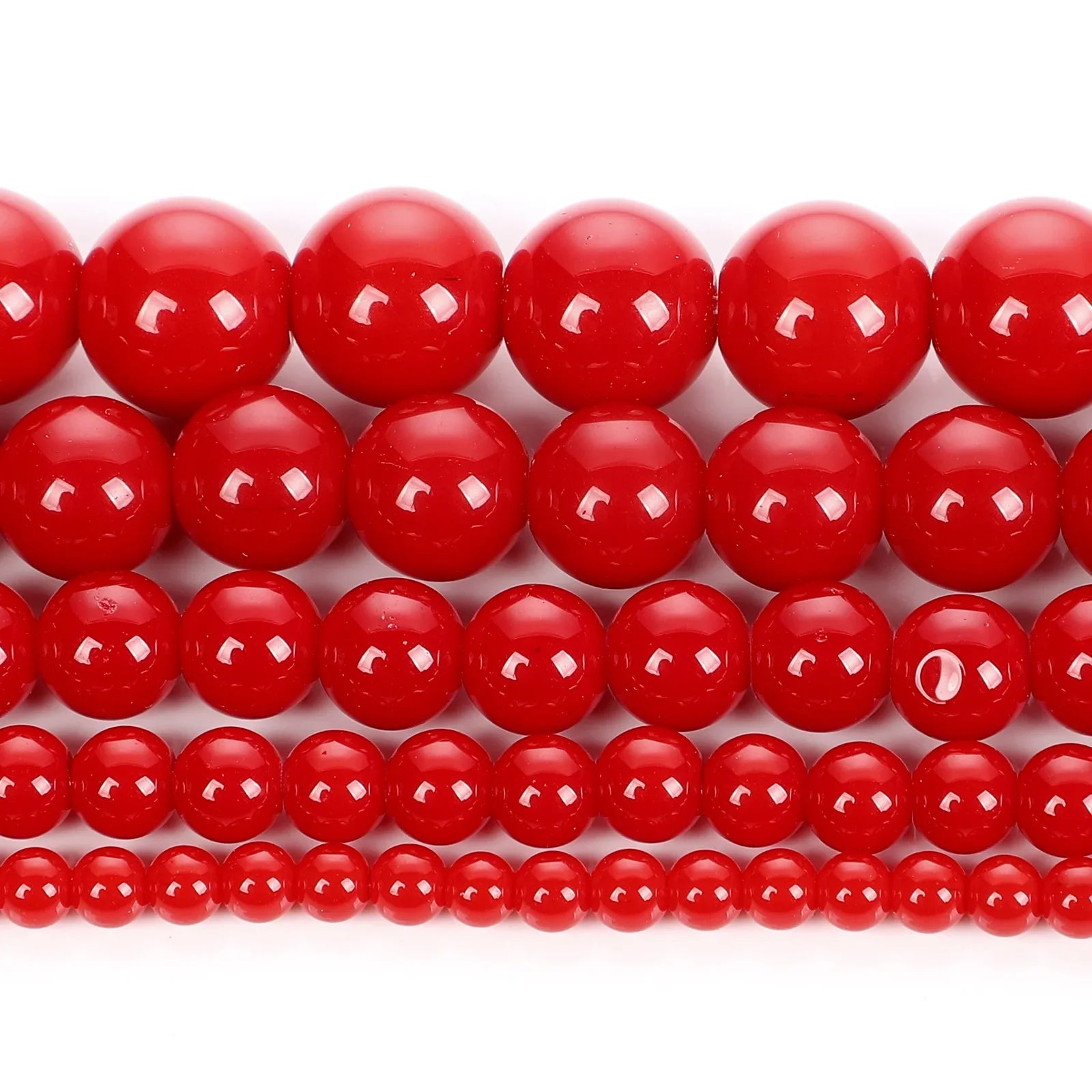 Red Coral Stone Beads 6mm 8mm 10mm Round Loose Spacer Beads for Jewelry Making DIY Necklaces Bracelets Charms