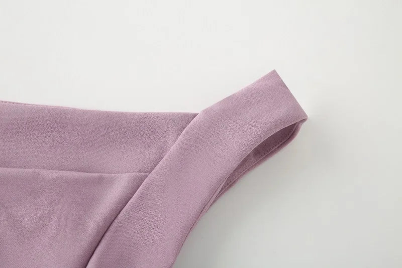 Asymmetric Pleated Off Shoulder Midi Dress For Women