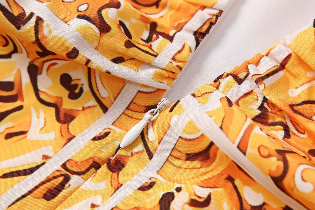 Summer Halter Backless Printed Luxury Dress Sleeveless