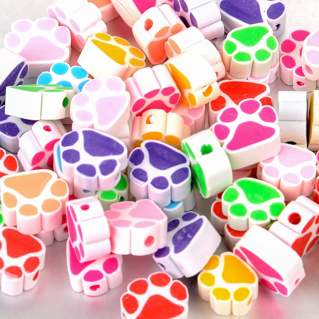 30PCS 10mm Heart Shape Polymer Clay Beads for DIY Jewelry Making and Handmade Bracelets