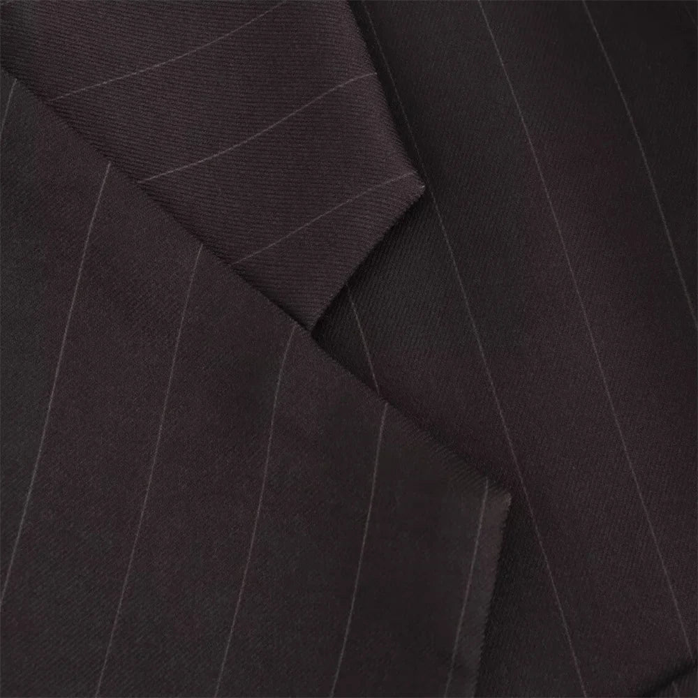 Autumn Women's Fashion Striped Loose Suit Coat with Buckle Decoration and High Waist Striped Pants Set