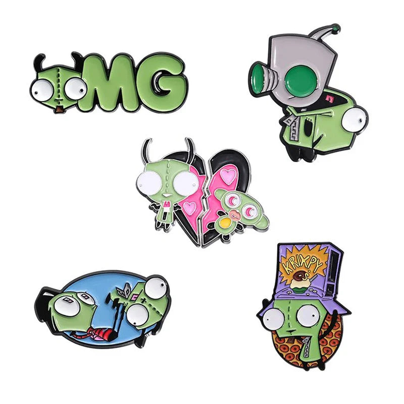 Cartoon Character Enamel Pins Set Cute Anime Brooches Fashion Accessories