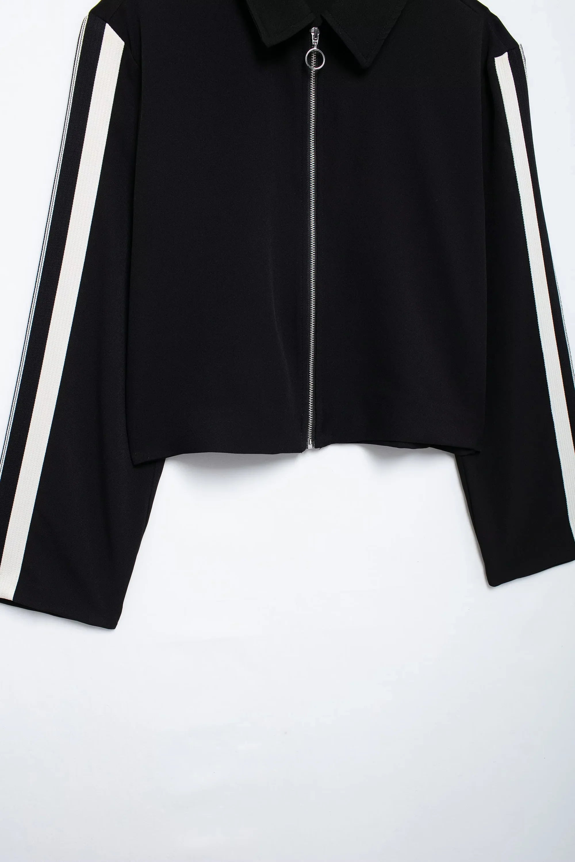 Women's Long Sleeve Zip Jacket and Elastic Waist Trousers Side Stripe Activewear Set