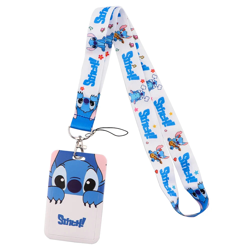 Stitch Cute Cartoon Animation Lanyard for Keys ID Credit Card Pass Mobile Phone Charm Neck Strap Badge Holder