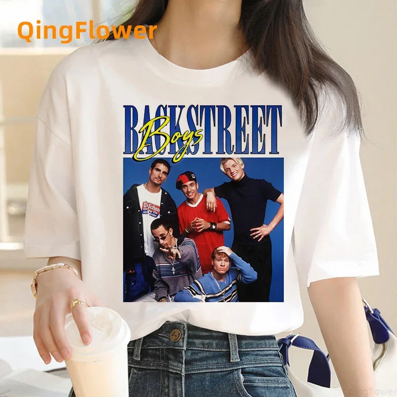 Backstreet Boys DNA Tour Summer Top T-Shirt for Women Funny Japanese Grunge Couple Shirt
