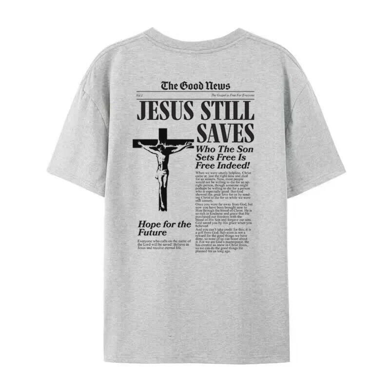 Women Retro Fashion Christian Bible Verse T-Shirt Unisex Oversized Harajuku Graphic Tee Faith Top Gifts