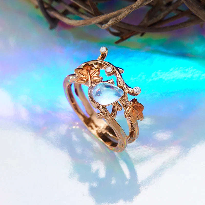 Creative Retro Maple Leaf Ring for Women Stylish Jewelry for Holiday and Valentine's Day Celebrations