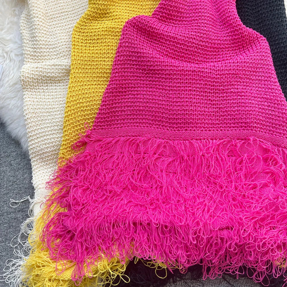 See Through Crochet Knit Dress For Women Beach Party Wear