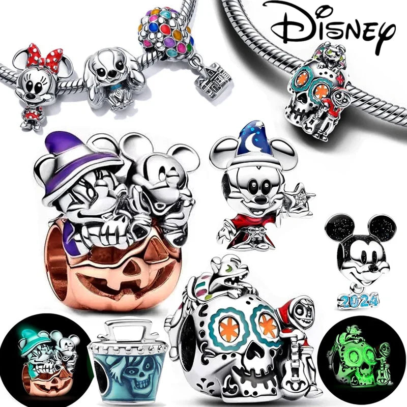 Disney Stitch and Minnie Mouse Charms Dangle Fit 925 Silver Bracelet for Jewelry Making