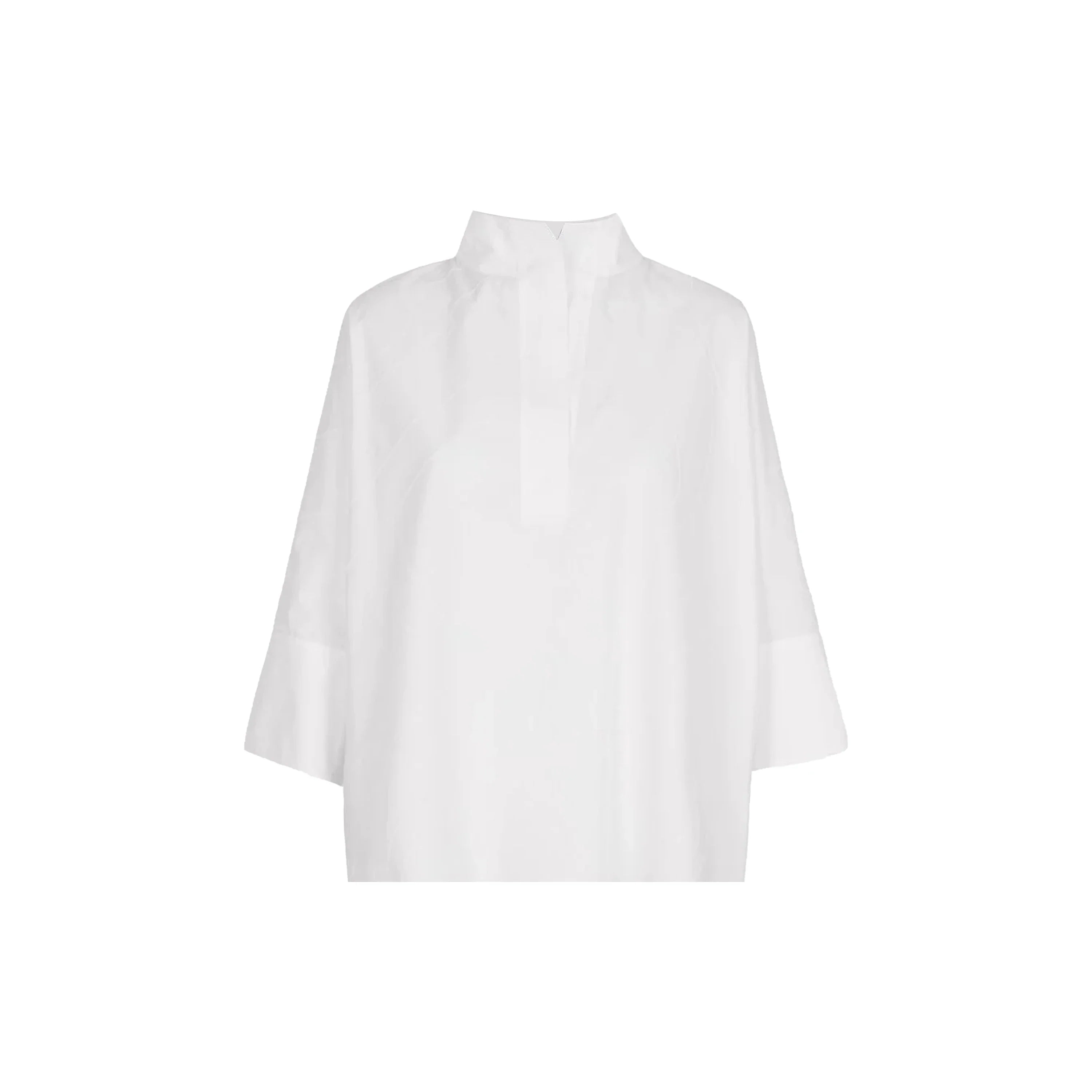 Women's Elegant V-Neck Puff Sleeve Blouse Lightweight Summer White Shirt Casual Office Tunic Top