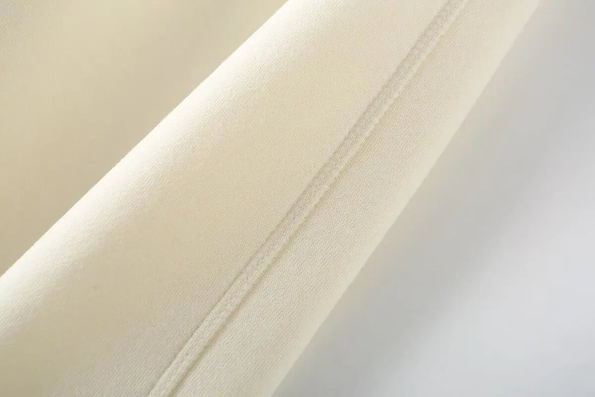 Chic Solid Hoodie and Wide Leg Trouser Set for Women with Elastic Waist and Lace-Up Detail Perfect for Casual and Commute Wear