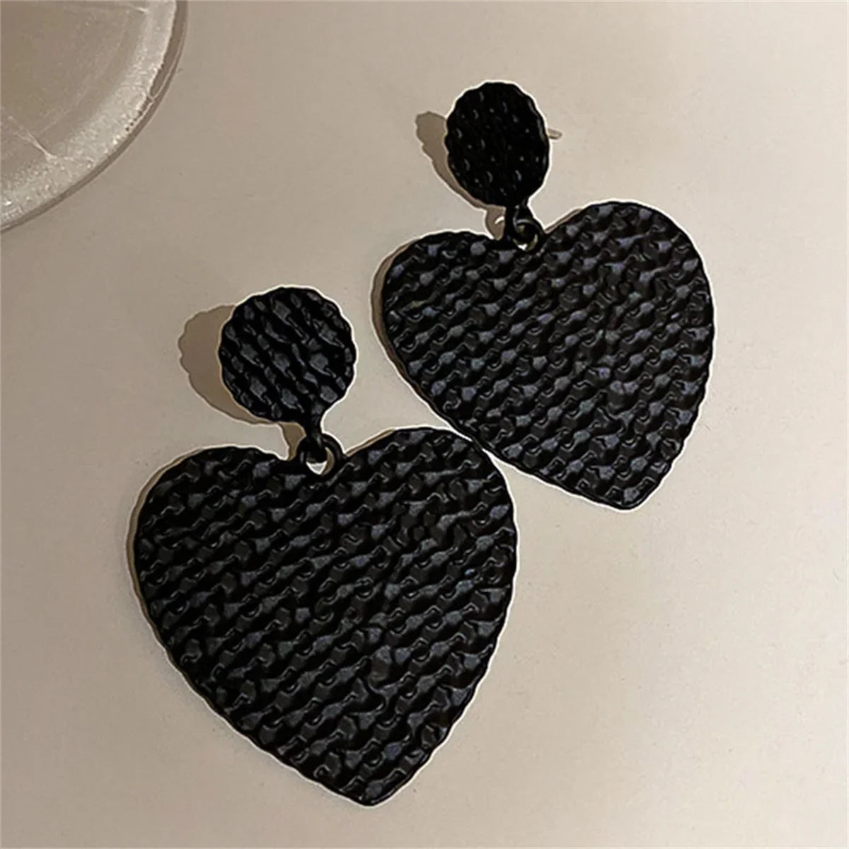 Vintage Punk Black Flower Drop Earrings for Women Gothic Butterfly Heart Wings Jewelry