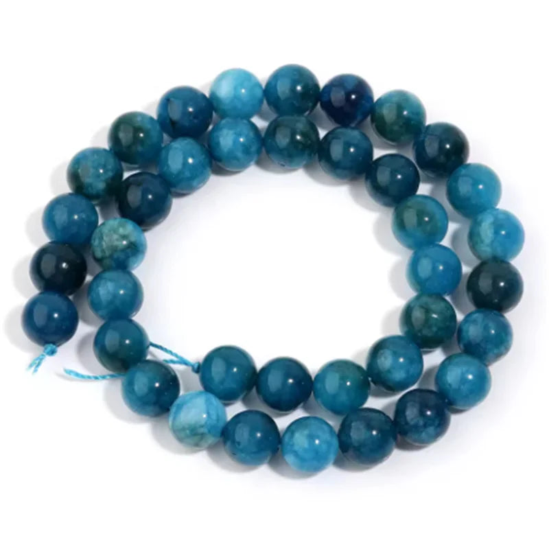Natural Blue Apatite Stone Beads for DIY Bracelet and Jewelry Making 4mm 6mm 8mm 10mm Round Gemstone Beads