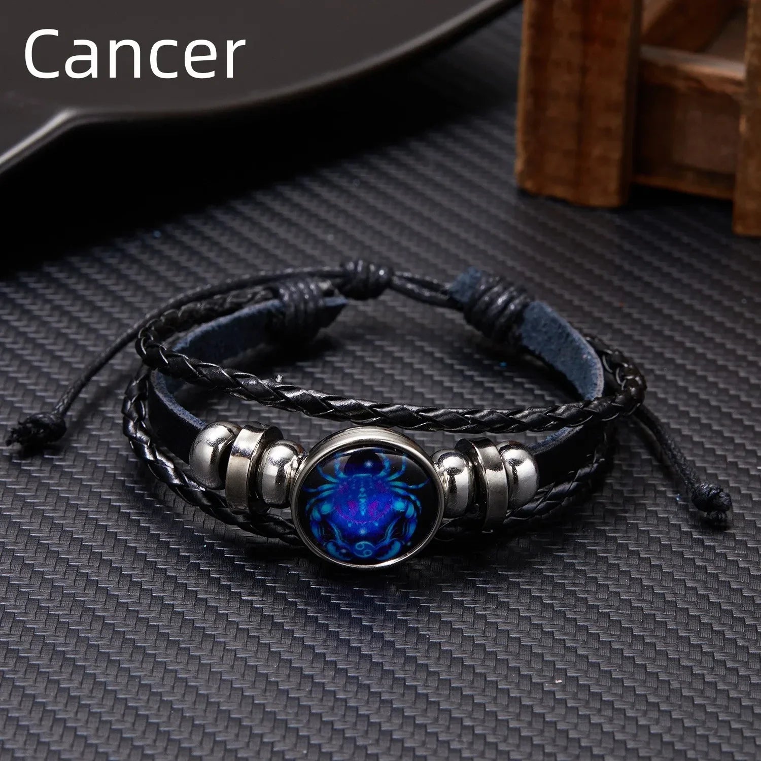 Luminous Zodiac Sign Charm Bracelet for Men and Women - Vintage Multilayer Wrap Leather Bangle Birthday Gift