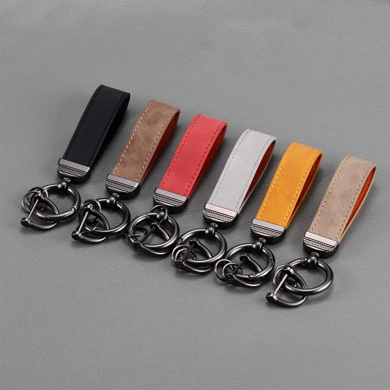 PU Leather Keychain Car Key Ring Holder for Men and Women - Stylish Key Strap Wallet Accessory in Multiple Colors