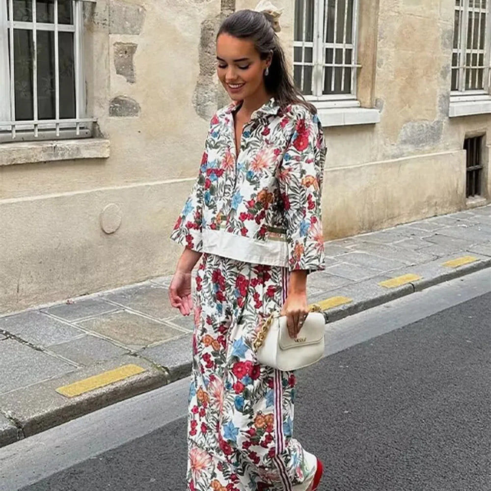 Linen Single-Breasted Long-Sleeved Shirt and Pant Suit for Women Fashionable and Stylish Office Attire