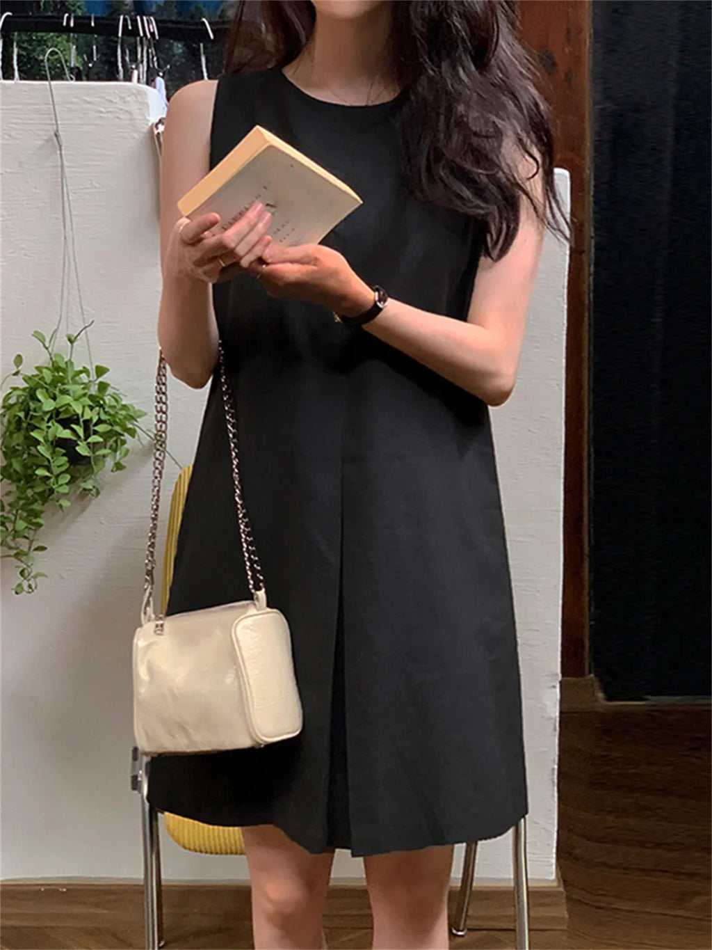 Boho Print Pleated Sleeveless Mini Dress For Summer