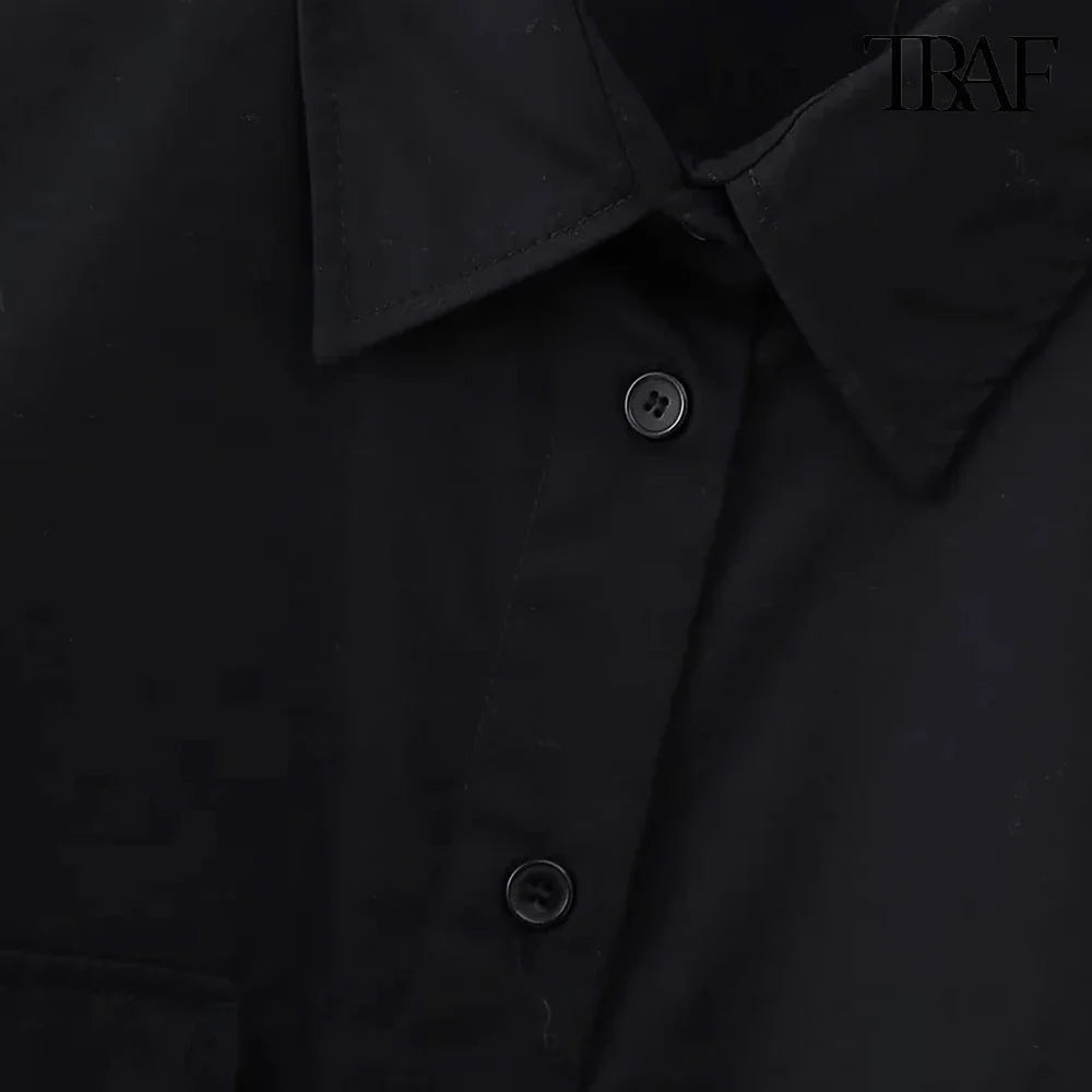 Women's Casual Streetwear Single Breasted Flip Lapel Shirt Solid Color Comfortable Commuter Top