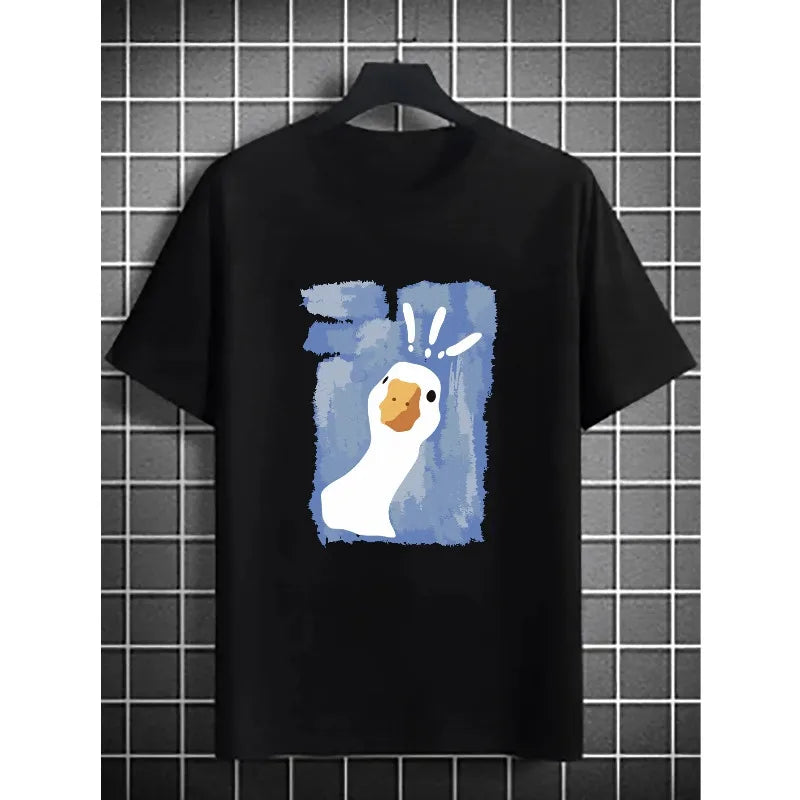 Plus Size Women's Casual Summer Printed T-Shirt with Trendy Harajuku Pattern and O-Neck Design