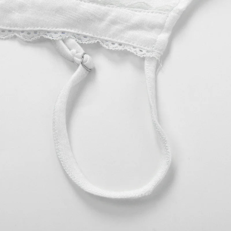 Summer Sexy Two Piece Set Women White Lace Sleeveless Crop Top and Slim Casual Skirt Backless Club Outfit