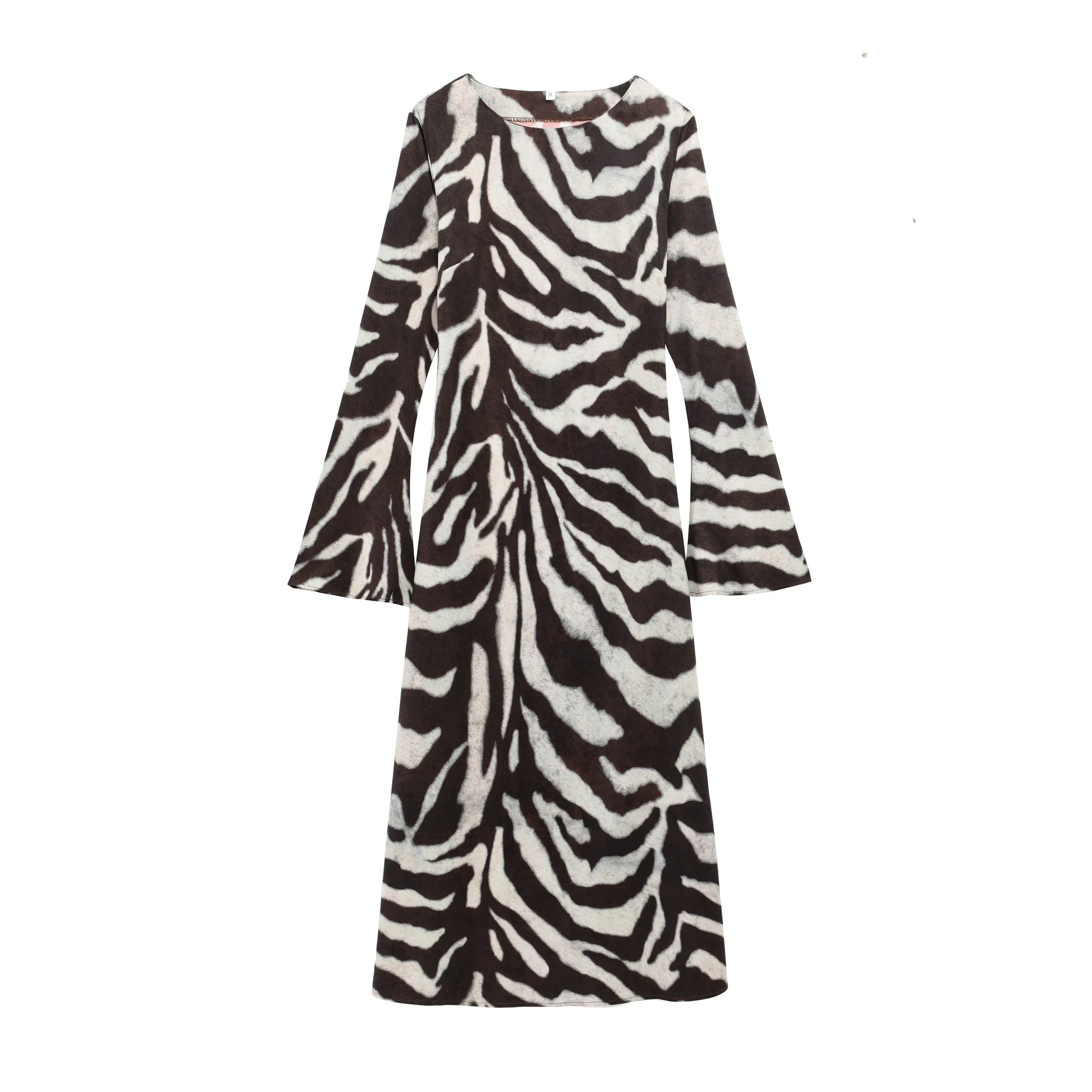 Zebra Print Long Sleeve Summer Dress For Women Chic