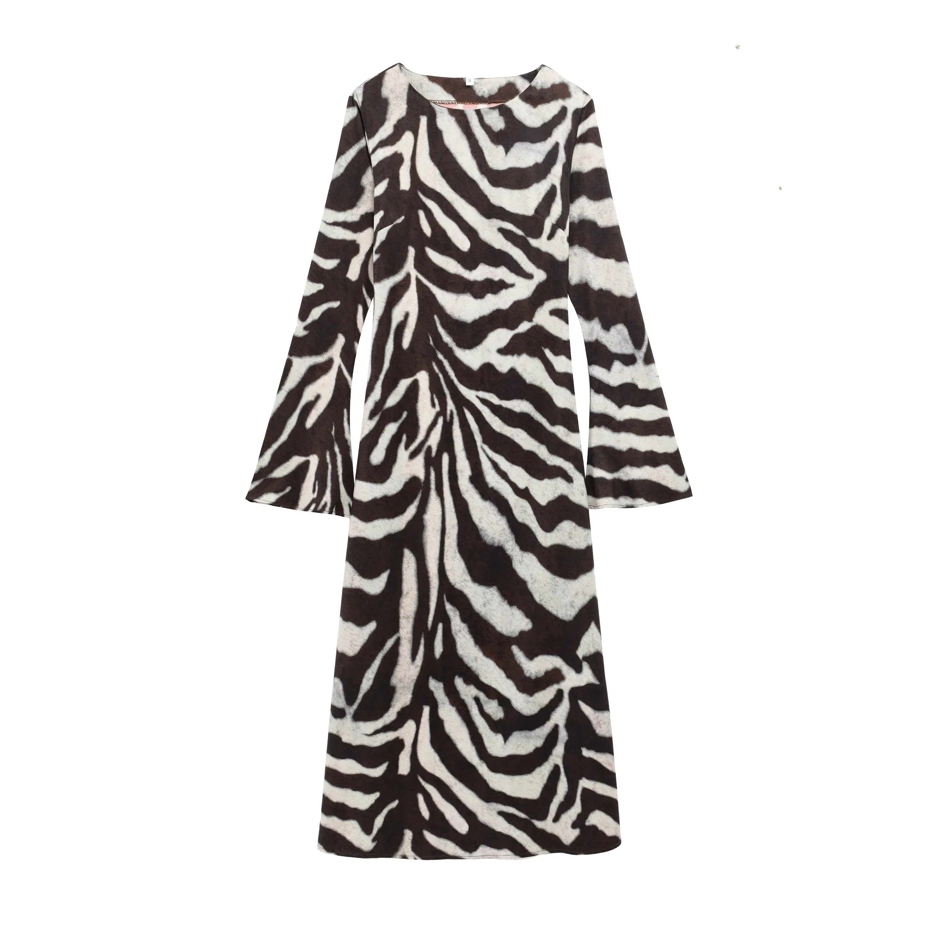 Zebra Print Long Sleeve Summer Dress For Women Chic