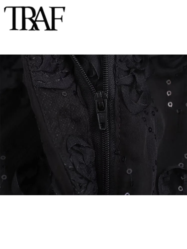 Sequin Two Piece Set For Women With Blazer Coat Elegant