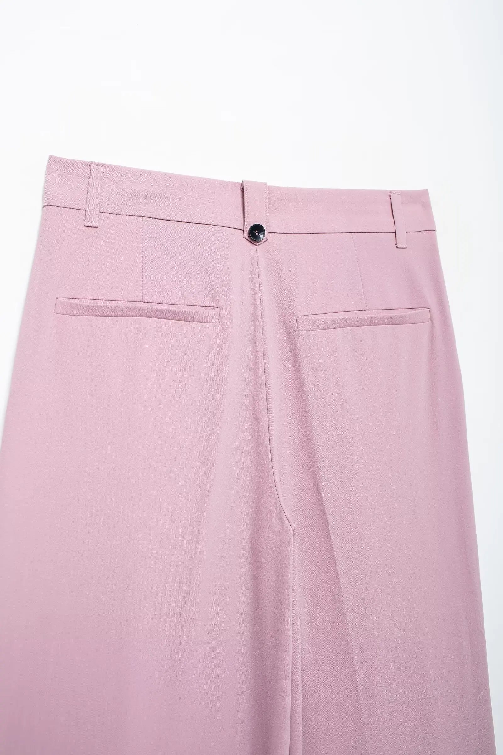 Solid Sleeveless V-Neck Vest and High Waist Zipper Loose Pants Set for Office and Casual Wear