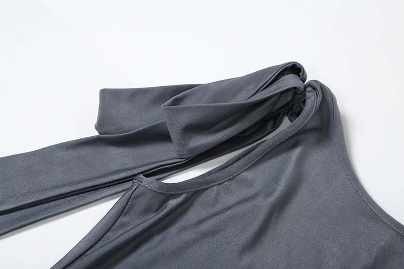 Slim Fit Sexy Jumpsuit with One-Shoulder Design and Trendy Streetwear Vibes for Women