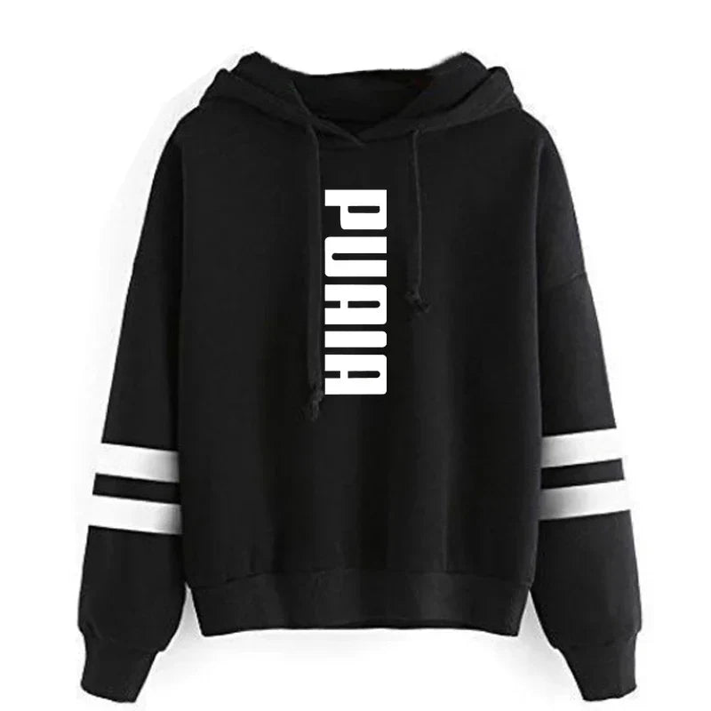 Autumn Winter Women's Casual Hooded Sweatshirt Comfortable Jogging Top for Outdoor Activities
