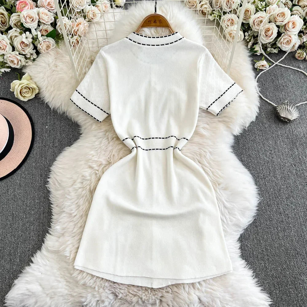 High Waist Retro Dress For Women Summer Elegant Style