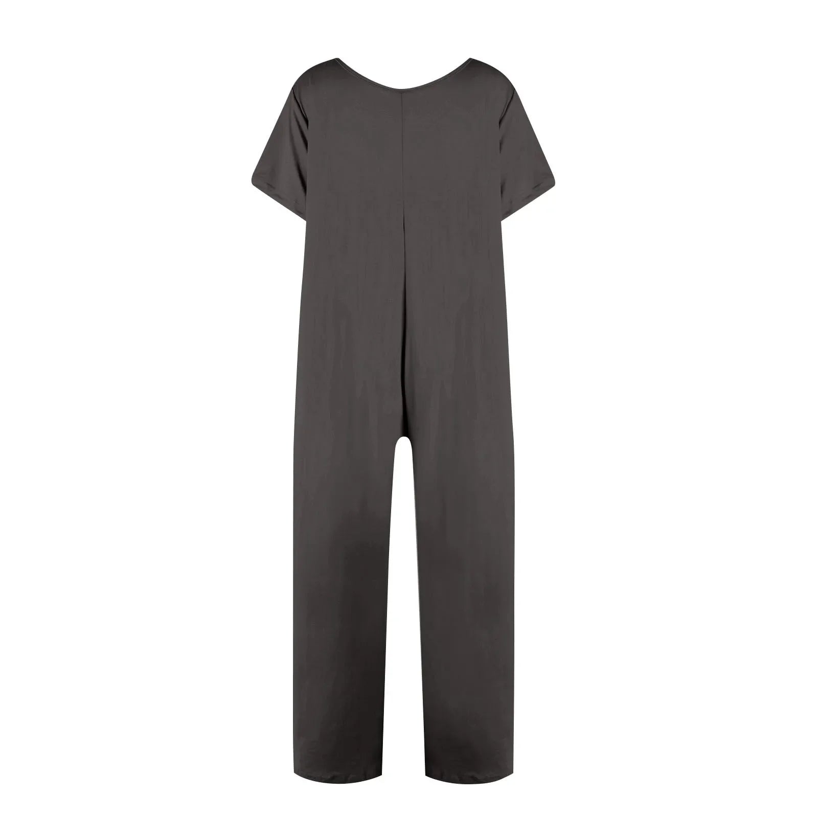 Women's Casual Short Sleeve Pullover Jumpsuit Loose Fit with Pockets Comfortable Lightweight Bodysuit Trendy Summer Romper