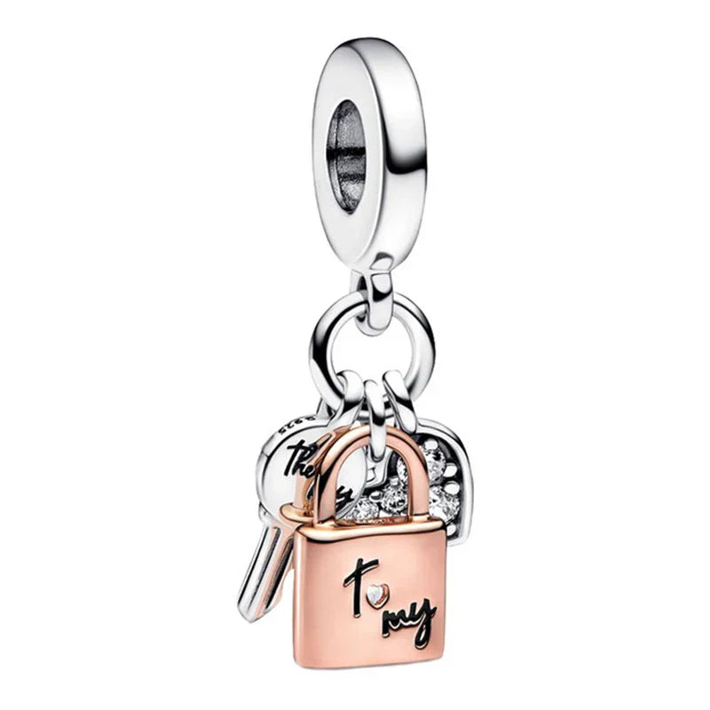 Heart and Angel Charms for 3mm Bracelets - 925 Silver DIY Jewelry Accessories for Women