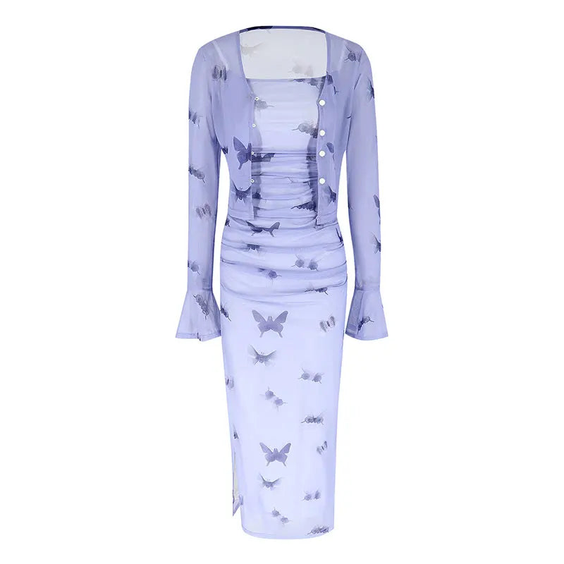 Autumn Two Piece Knit Dress Set For Women With Long Sleeves