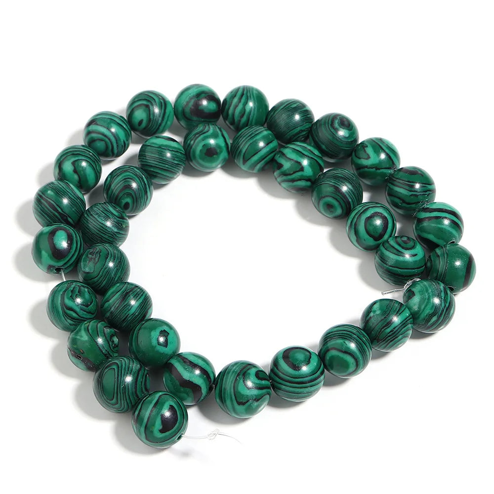 Natural Green Malachite Stone Beads for Jewelry Making 4mm 6mm 8mm 10mm 12mm Loose Spacer Beads for Bracelets and Necklaces