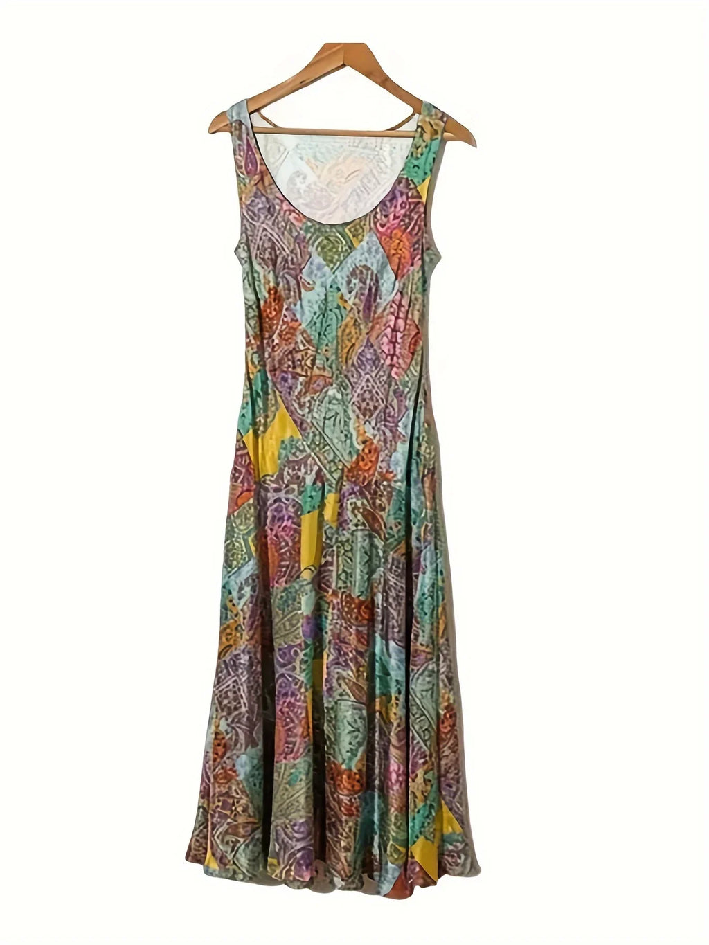Boho Beach Dress With Print Tank Top For Summer Holiday