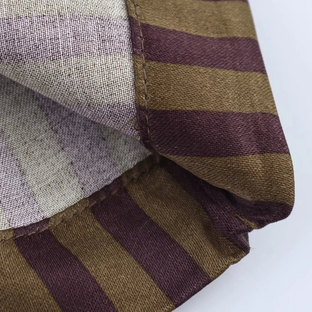 Women's Striped Long Sleeve Shirt with Collar and Striped Casual Pants for Spring Fashion