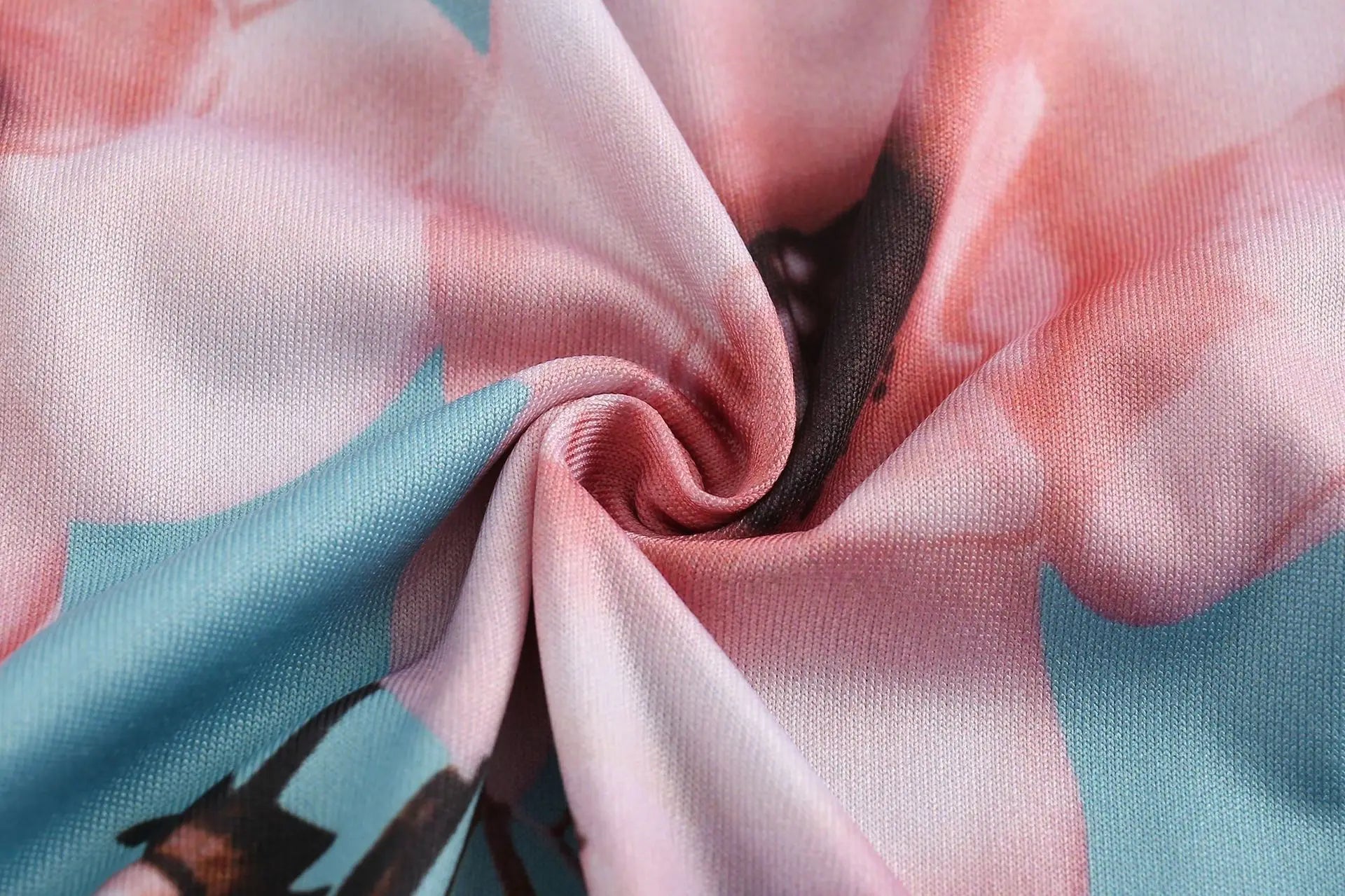 Floral Print Short Sleeve Dress With Large Hem For Women