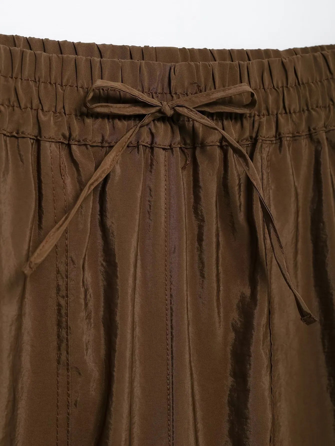 Women's Chic Pleated Tops and Trousers Set with Lapel Long Sleeves and High Waist Pants for Spring Summer Fashion