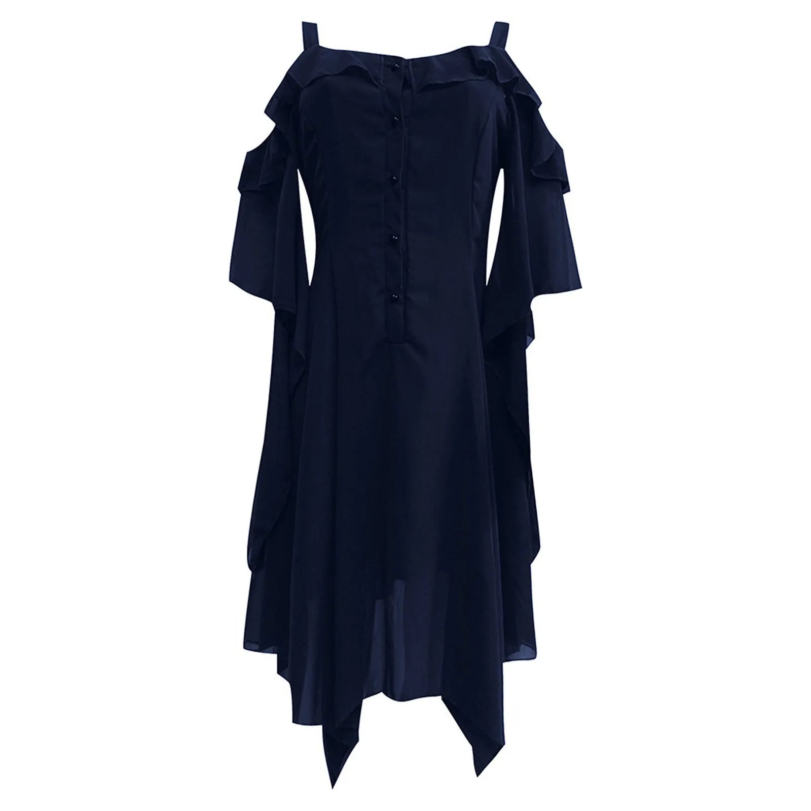 Plus Size Gothic Dress Wrap With Off Shoulder Ruffles