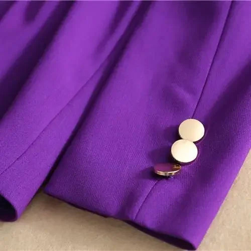 Purple Women Office Blazer Suit Two Piece Set For Work