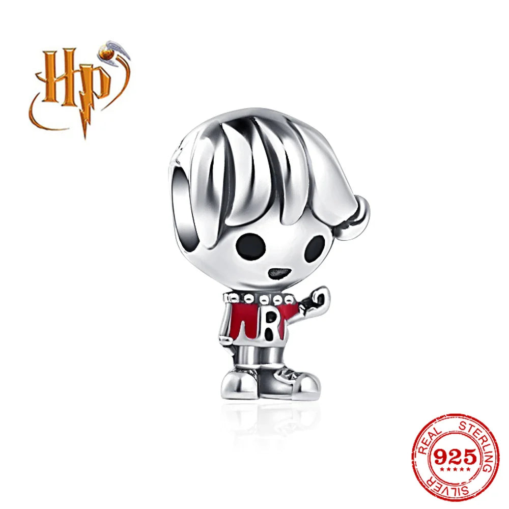 925 Sterling Silver Hat Flower Fairy Charm Bead for DIY Jewelry Bracelets and Pendants