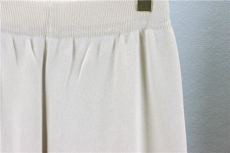 Elegant Knitted Three-Piece Suit for Women Autumn Winter Cozy Knit Top Wide Leg Pants and Shawl Set Casual Layered Outfit