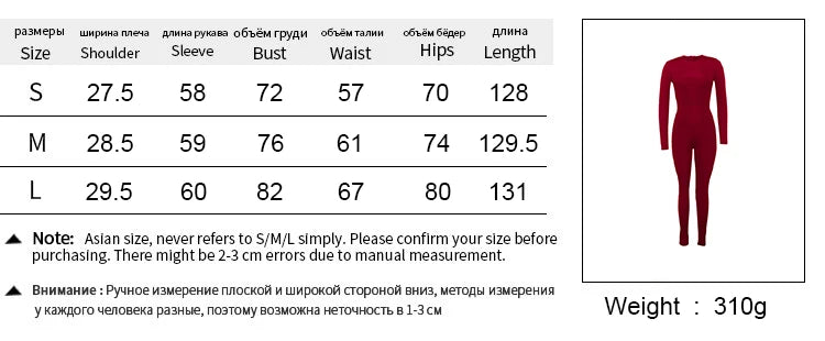 Autumn Black Long Sleeve Jumpsuit For Women Slim Fit O-Neck Bodycon Streetwear Romper Casual Skinny Fashion Overall