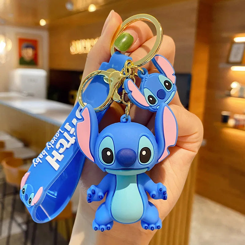 Lilo and Stitch Scrump Cartoon Keychain PVC Pendant for Kids Bag and Car Accessories