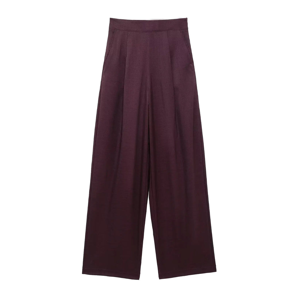 Women 2 Piece Suit Set Blazer And Wide Leg Trousers