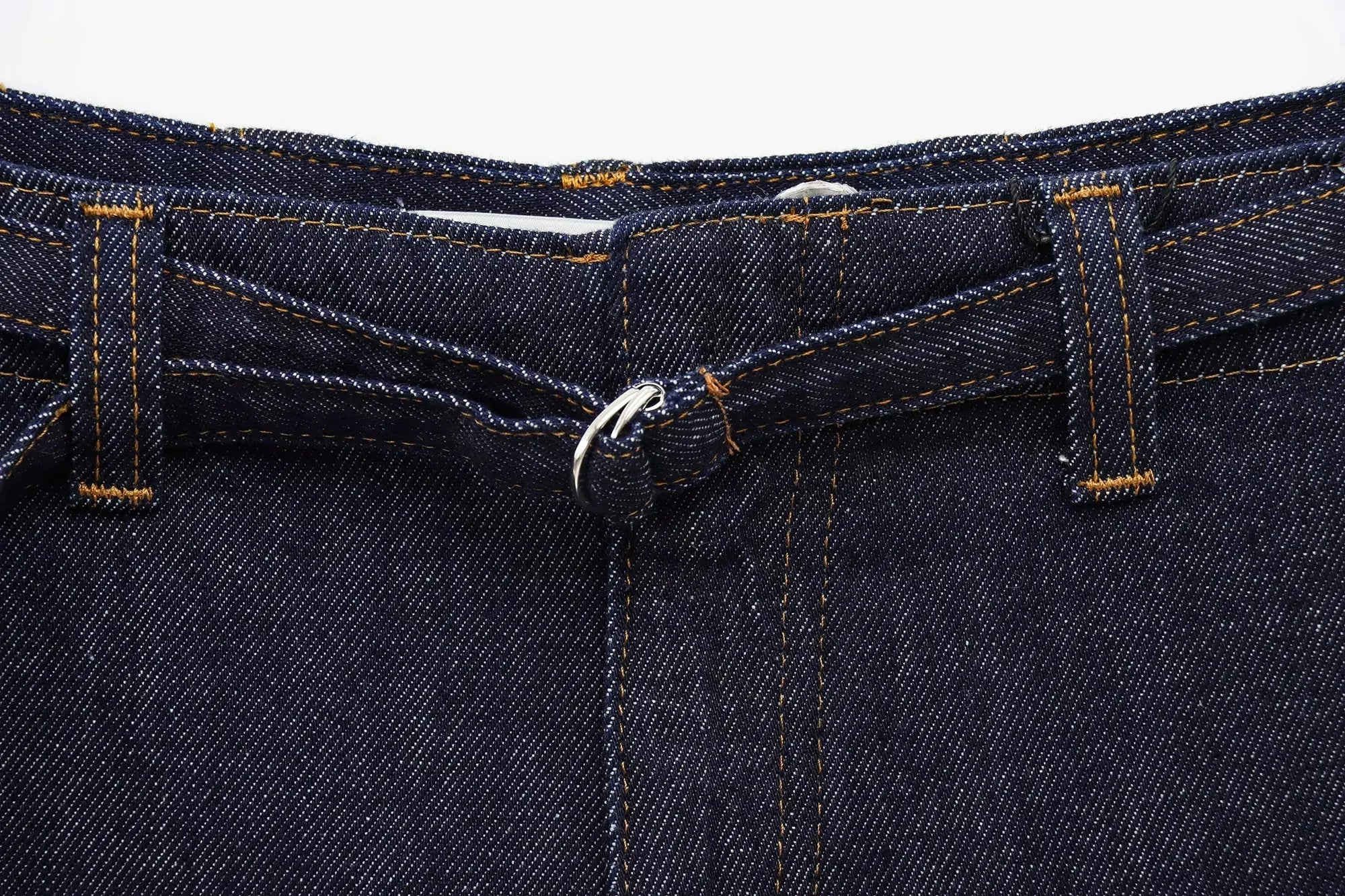 Chic Vintage Denim Women Suit Set Sleeveless Single Breasted Vest with Stylish Sash and Flare Pants Spring Summer Streetwear