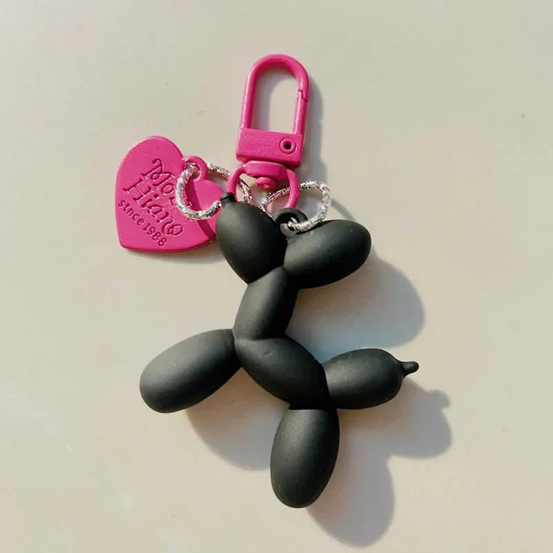 Cute Jelly Balloon Dog Keychain Pendant - Adorable Cartoon Dog Chain Keychain for Unisex Keys